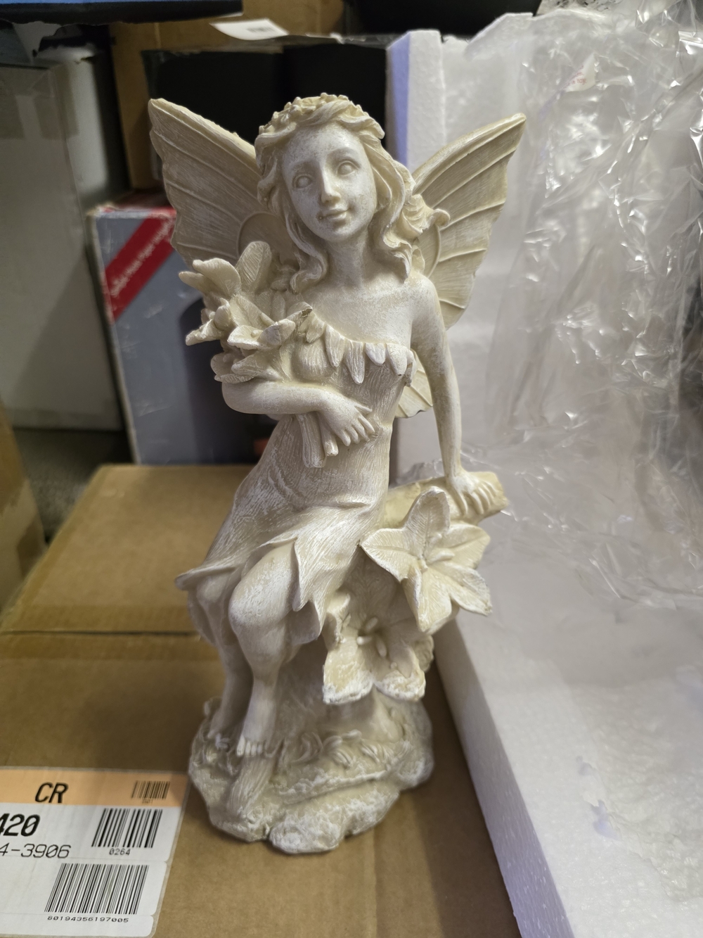 Cream Fairy Garden Statue - Decorative Home Art Figurine